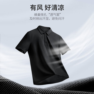 金利来 云柔弹力抗皱 黑色 XL 男士POLO衫