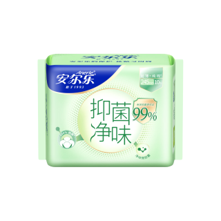 安尔乐 抑菌净味超薄纯棉日用卫生巾245mm10片装