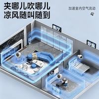 亚都 小风扇桌面风扇小型便携电风扇循环扇办公室学生宿舍超长续航usb充电100档数显 3600毫安白