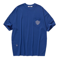 nautica white sail TW425 全棉宽松印花短袖T恤 克莱茵兰色 M