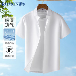 罗蒙 男士商务衬衣 职业正装工装短袖衬衣 3XL