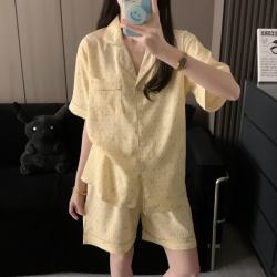 有只绵 韩系波点翻领短袖短裤家居服套装 M