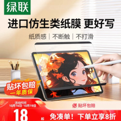绿联 适用iPad可拆卸钢化膜书写字磨砂