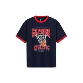 Gap 854334 logo印花宽松 海军蓝 2XL 男士T恤