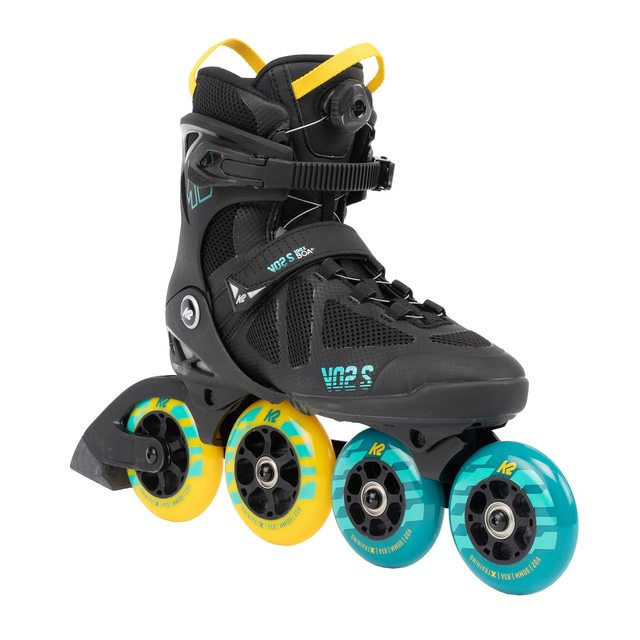 K2 Skate VO2 S 100 X BOA 中性 - 成人直排溜冰鞋 - 黑色 - 蓝色 - 黄色 - 30G0142