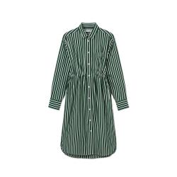 LACOSTE 法国鳄鱼女装25夏季时尚条纹长袖衬衫式连衣裙