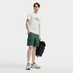 FILA 男装男式休闲裤男士时尚简约舒适百搭工装户外中弹梭织五分裤
