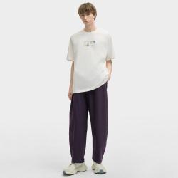 FILA 男装男式休闲裤男士茧型设计时尚户外宽松直口梭织长裤