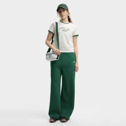 FILA 女装休闲裤女士时尚休闲简约舒适基础百搭直口阔腿裤针织长裤