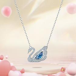 施华洛世奇 经典天鹅系列 5533397 天鹅项链 38cm 蓝色