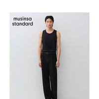 MUSINSA STANDARD 男士修身无袖背心 黑色 S