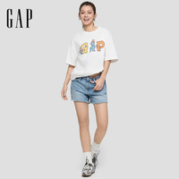 Gap/盖璞 2026春季logo印花纯棉宽松圆领短袖T恤