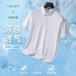 冰丝凉感速干 雾霾蓝 M 男士POLO衫