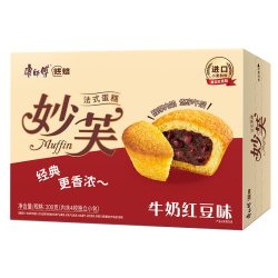 康师傅 糕点妙芙法式蛋糕牛奶红豆夹心营养早餐蛋糕面包 200g