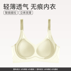 芬腾 女神夏季大胸透气凉感 香槟色文胸 L