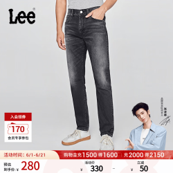 Lee 26新款舒适中腰锥形五袋款男士牛仔裤