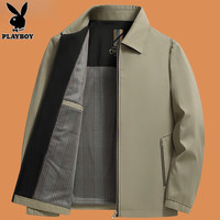 PLAYBOY 行政夹克男士春季新款商务休闲立领中老年人外套爸爸装男款上衣服