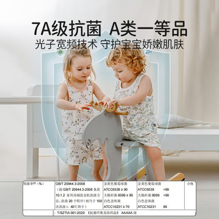 欧孕 儿童纯棉分体运动套装 蓝莓白熊 100cm