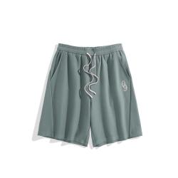 太平鸟 男装夏季款撞色刺绣抽绳卫裤直筒潮流五分休闲短裤男式休闲裤