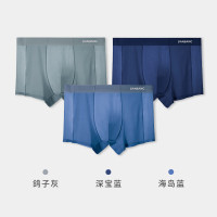 健将 内裤男冰角短裤夏季 鸽子灰+深宝蓝+海岛蓝 共 3条 L