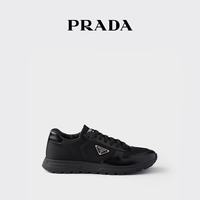 PRADA PRAX 01 再生尼龙亮面皮革 黑色 43 运动鞋