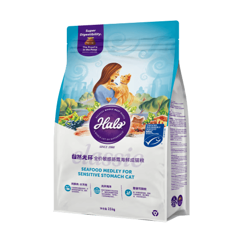 自然光环Halo 纯鲜肉配方 2.5kg*3袋 成猫全价干粮