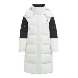 雪中飞 女士羽绒服 白色 M码 中长款可拆卸帽