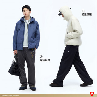 WHITE TRACE 金标P棉填充 立体剪裁 水灰 M 男士棉服
