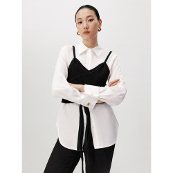 太平鸟 女装系带衬衫 A1CAD4342