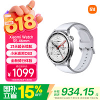 移动端、京东百亿补贴：小米 Watch S5 智能手表 银色 46mm