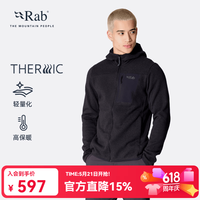 Rab Tecton 防风保暖轻量透气抓绒外套 黑色 S