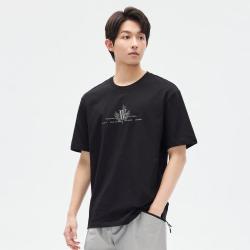 GXG 夏季时尚简约字母图案男士纯棉圆领短袖t恤