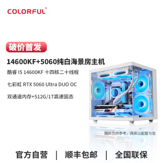 七彩虹 diy整机14600kf海景房电脑组装机