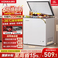 康佳 142升 顶开冰柜小型家用冷柜租房用低霜一级能效冷藏冷冻母婴母乳小冰箱BG14BD