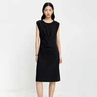LILY 修身收腰小飞袖垂坠感A字连衣裙