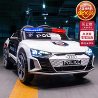 爸爸妈妈 警车奥迪儿童电动车四轮汽车小孩遥控可坐人玩具童车宝宝3-10岁