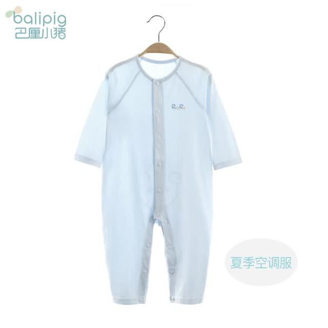 巴厘小猪 婴儿衣服春秋款新生儿长袖睡衣夏季薄款空调