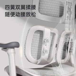 SIHOO/西昊 S100 云白 4D扶手 浮翼腰枕 人体工学办公椅