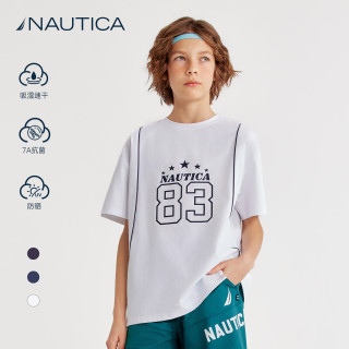 NAUTICA 男童短袖T恤 白色 130