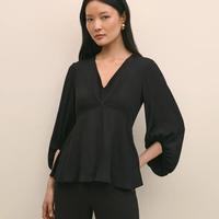 Brooks Brothers 布克兄弟 V领褶皱下摆女士衬衫
