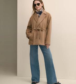 Brooks Brothers 布克兄弟 羊毛混纺双面呢系带大衣