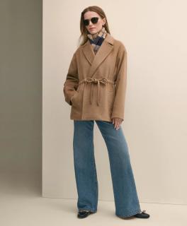 Brooks Brothers 布克兄弟 羊毛混纺双面呢系带大衣