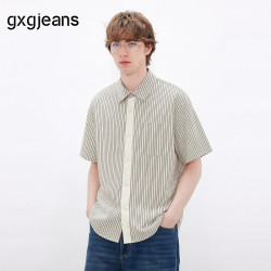 gxgjeans 条纹短袖衬衫 175/L