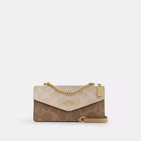 COACH Klare 标志印花涂层帆布拼皮革 中号 女士斜挎包