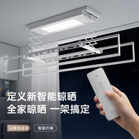 九牧 电动晾衣架自动升降语音控制智能专用隐形嵌入式晾衣架 5100雅白