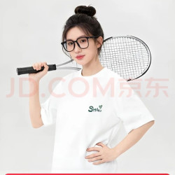 雪中飞 白色短袖t恤女2025夏季纯棉宽松半袖运动休闲风简约M 白色