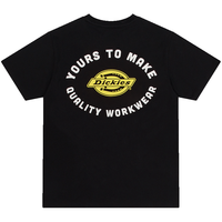 Dickies 字母logo印花短袖T恤 男式休闲棉质 黑色 L