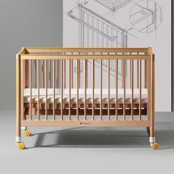 babycare 8920 婴儿蒙柯床plus 原木色