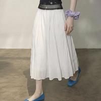 FOREVER 21 高级褶皱大摆A字半身裙女26夏新显瘦松紧腰中长裙