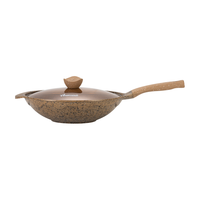 Amercook 阿米尔 阿尔菲塔系列 炒锅(32cm、不粘、麦饭石、合金、咖啡色)